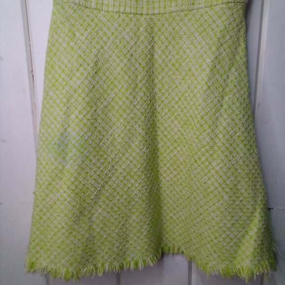 Zara Dress Girls 8 Sleeveless Tweed Raw Rem Green - Picture 6 of 16